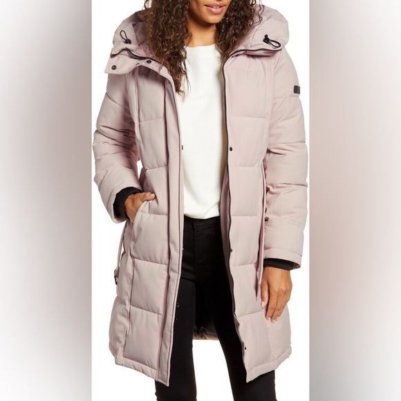 Sam Edelman Light Pink Hooded Puffer Coat - Picture 1 of 8